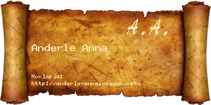 Anderle Anna névjegykártya