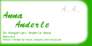 anna anderle business card